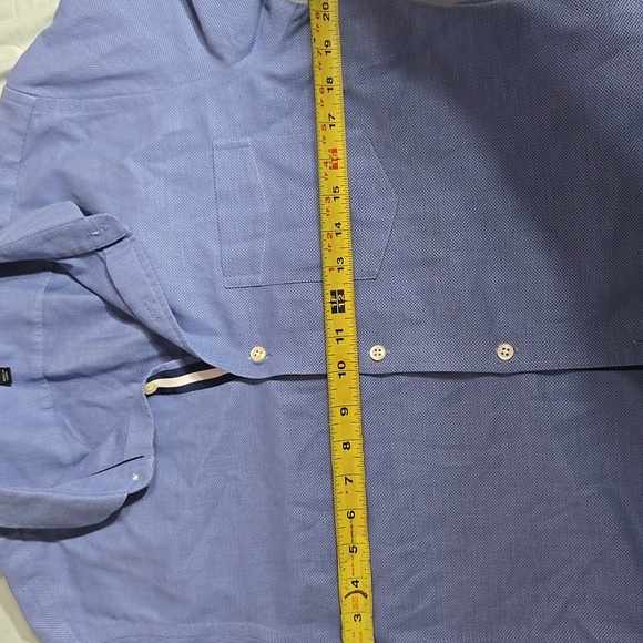 Banana Non-iron Tailored Slim Fit  Button Up Shirt Blue Sz Medium - Picture 8 of 10